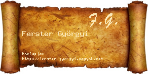 Ferster Györgyi névjegykártya