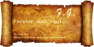 Ferster Györgyi névjegykártya