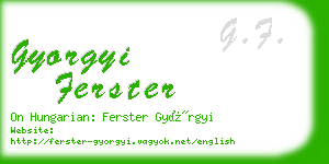 gyorgyi ferster business card